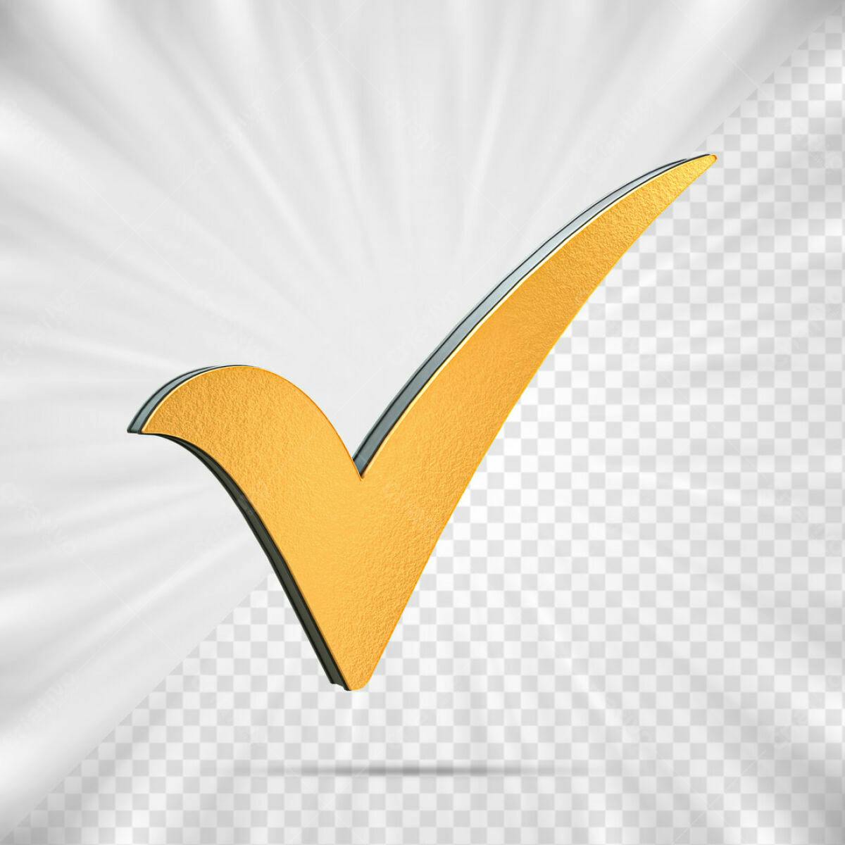 Ícone de Check Dourado PSD Editável