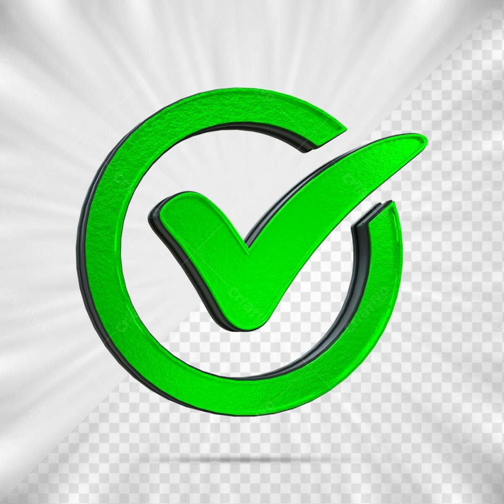 Approved Sign 3D Check Mark Icon 3D Rendering Check Mark Sign Icon