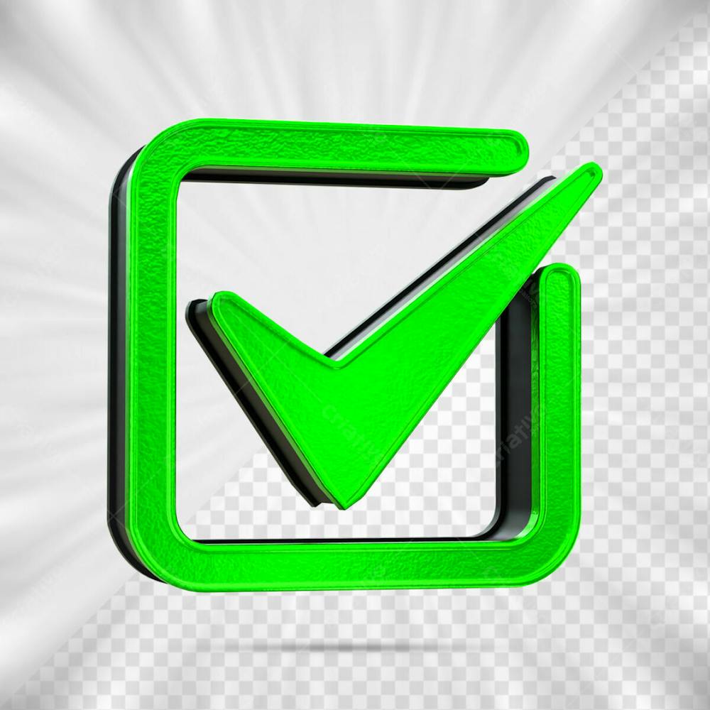 Approved Sign 3D Check Mark Icon 3D Rendering Check Mark Sign Icon