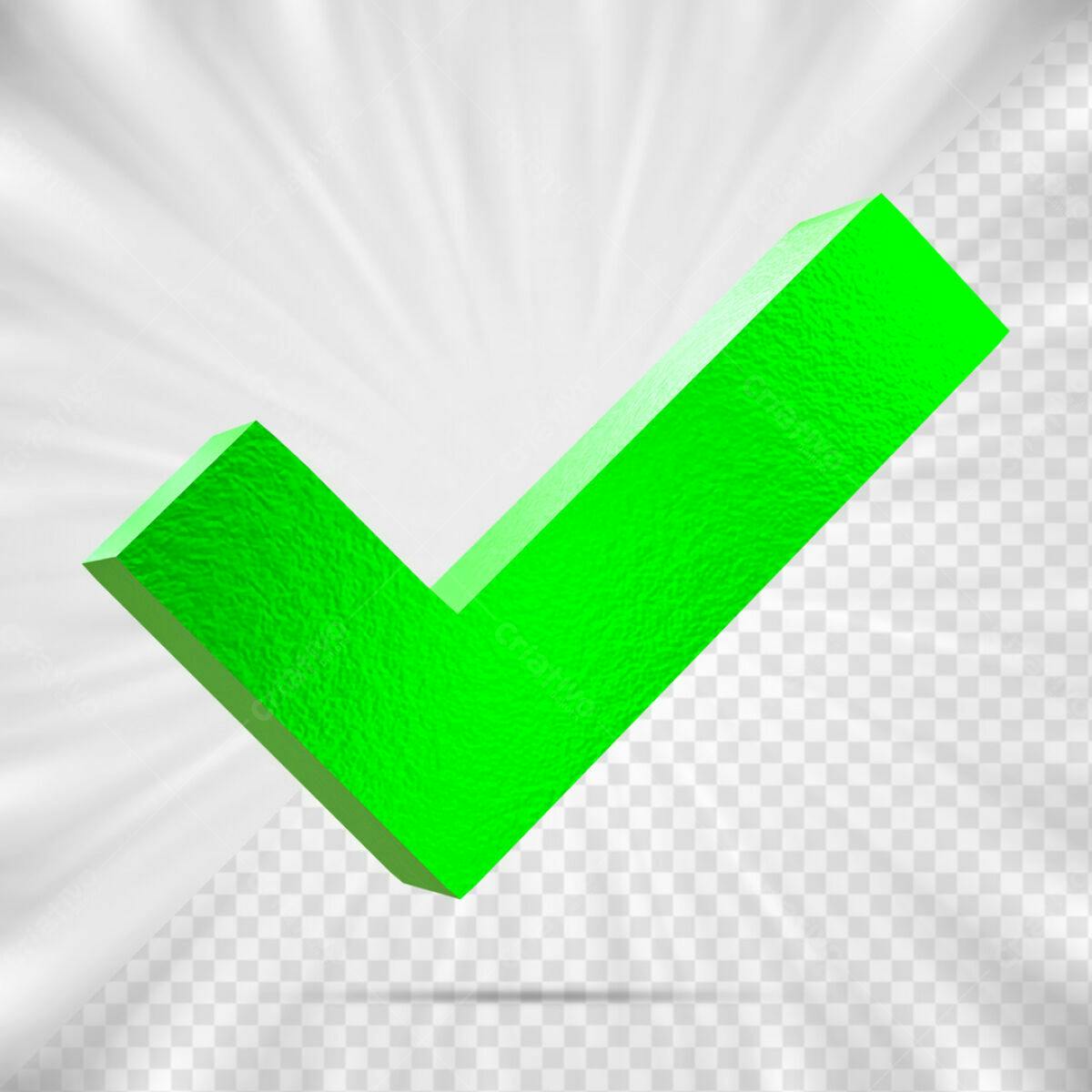 Ícone de Check Verde 3D PSD Editável
