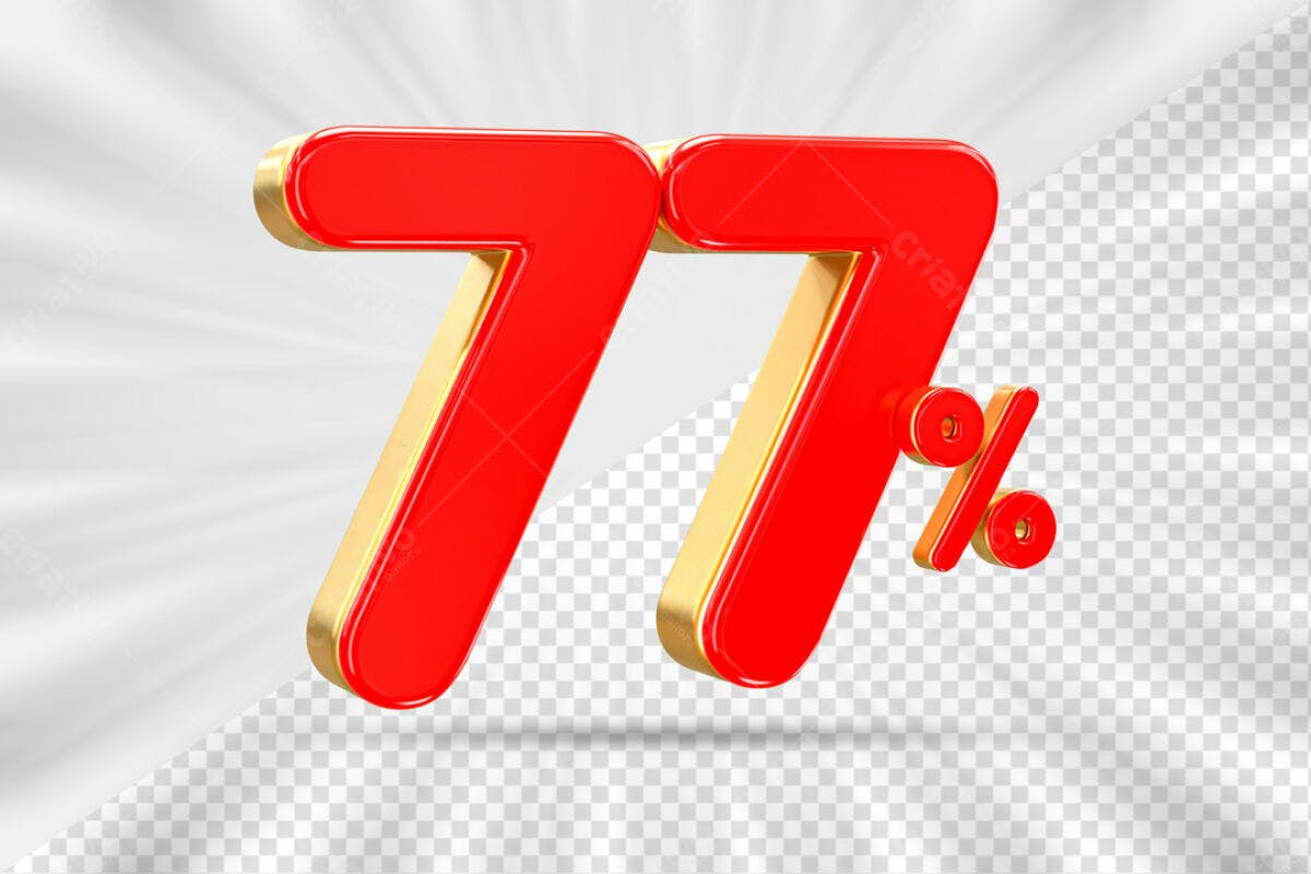 Design de Desconto 77% PSD Editável