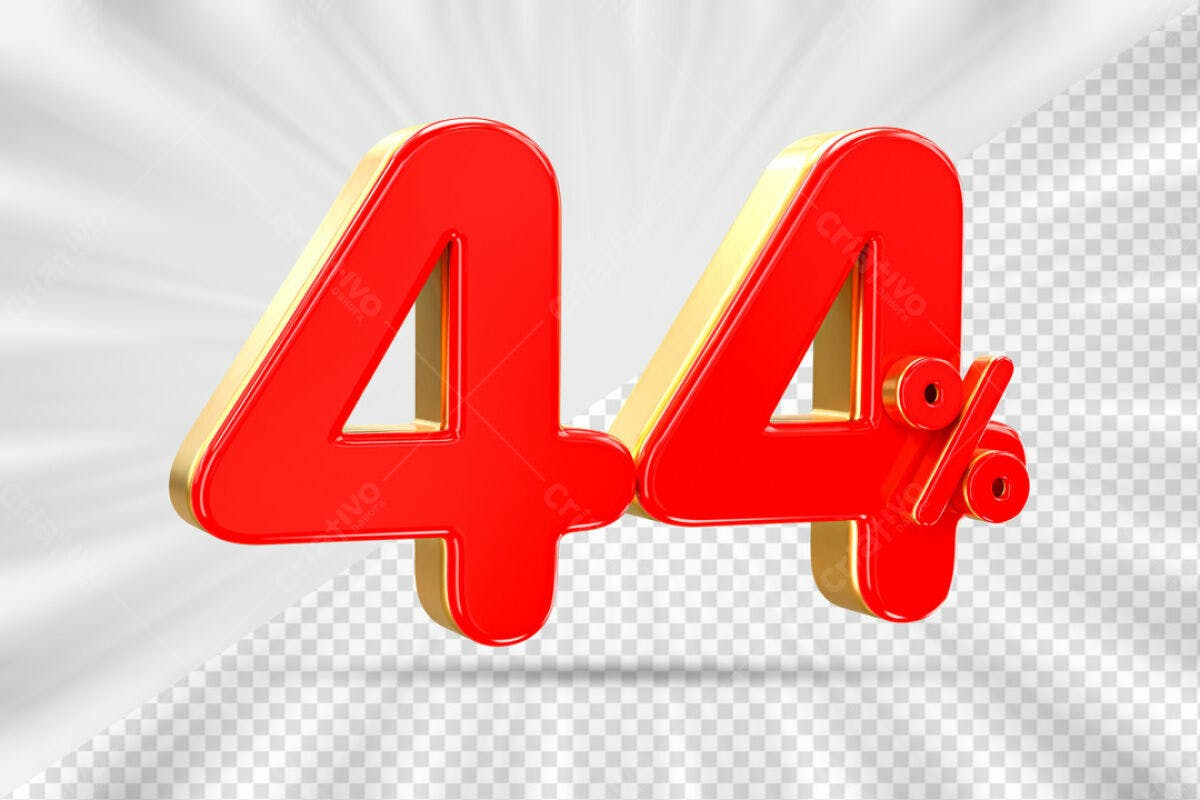 Design de Número 44% em PSD Editável