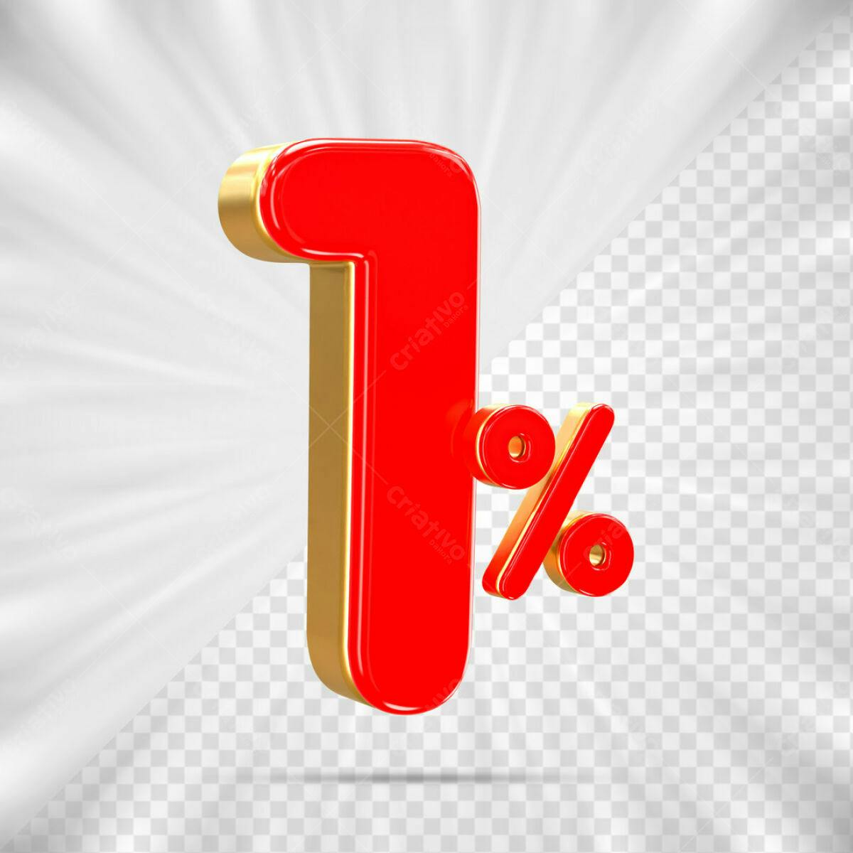 Design de Número 1% em PSD para Promoções