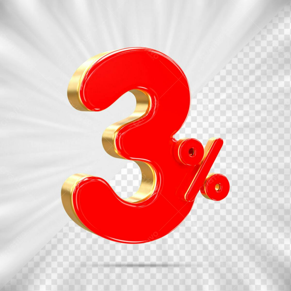 Elemento 3% de Desconto PSD Editável