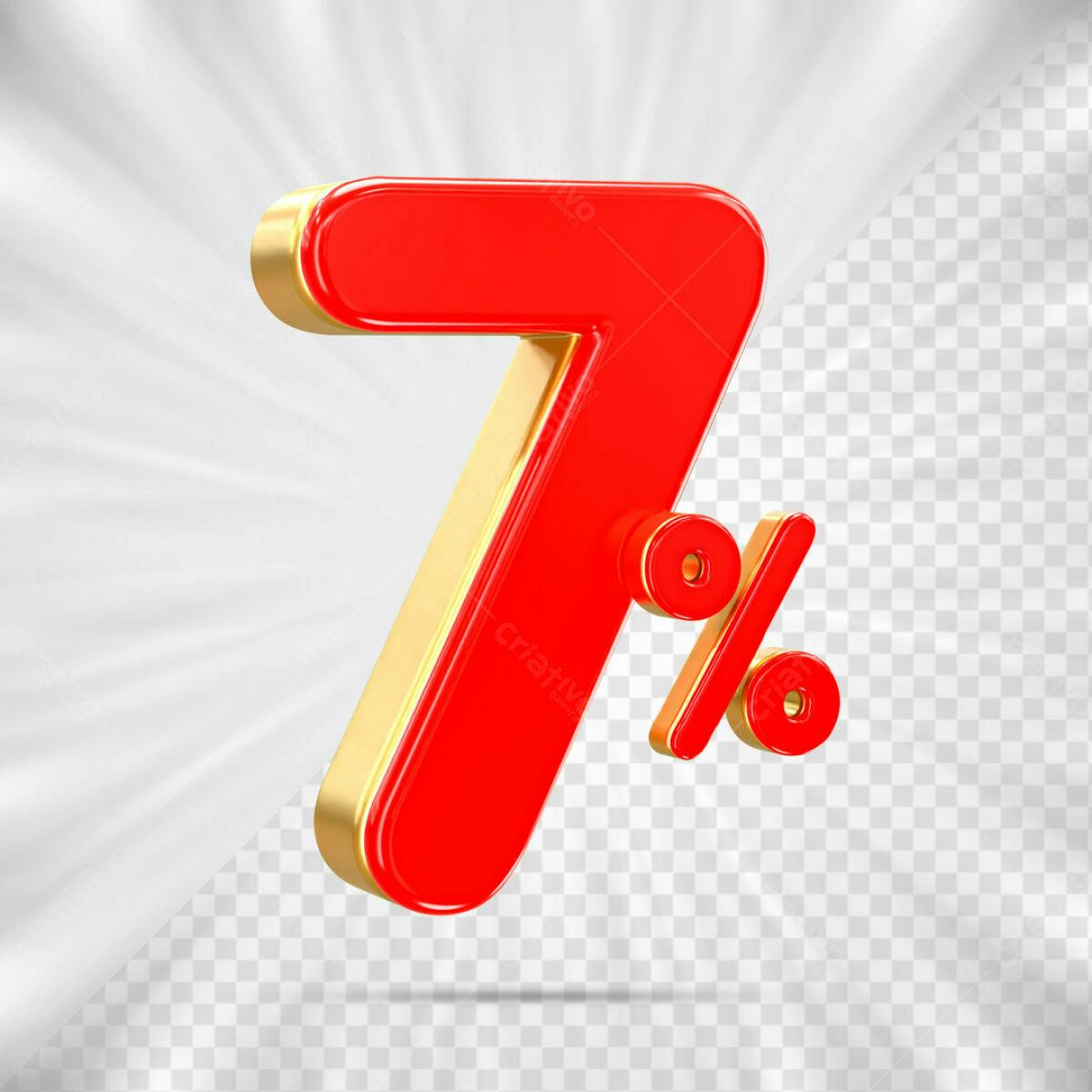 Elemento 7% Desconto PSD Editável