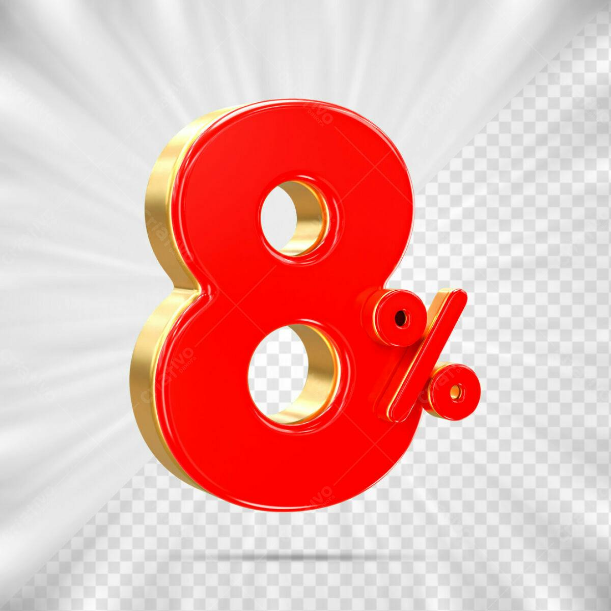 Elemento 8% Desconto PSD Editável