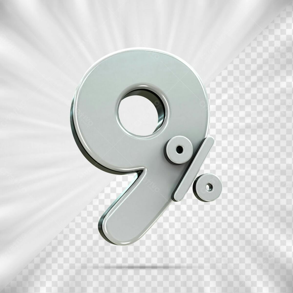 Elemento 9% Desconto PSD Editável
