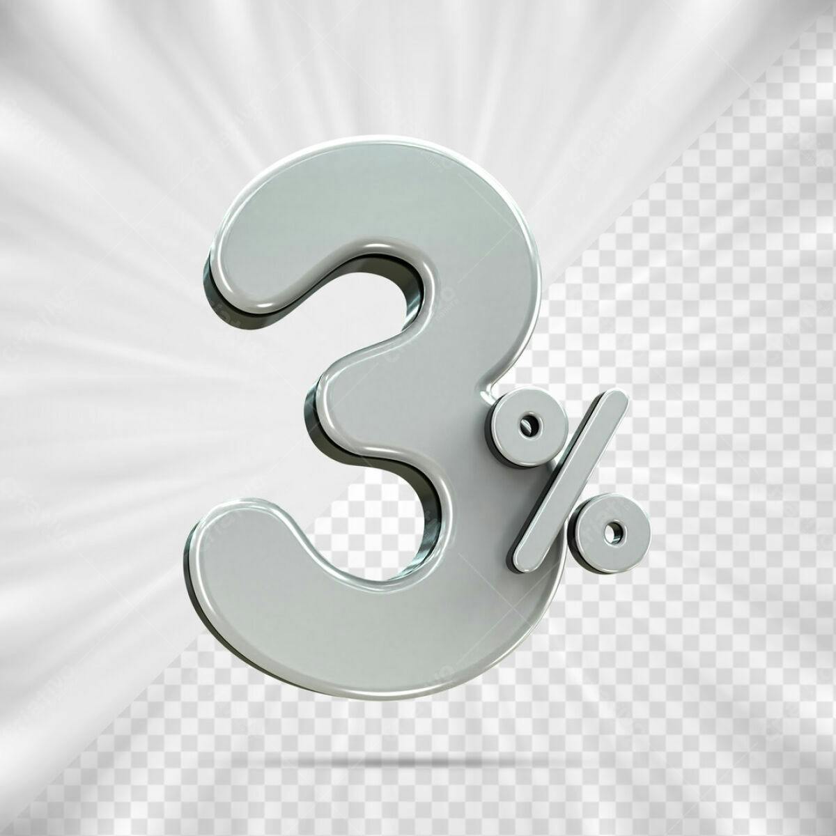 Elemento 3% Desconto PSD Editável