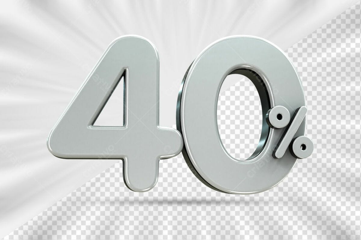 Design de Número 40% em PSD Editável