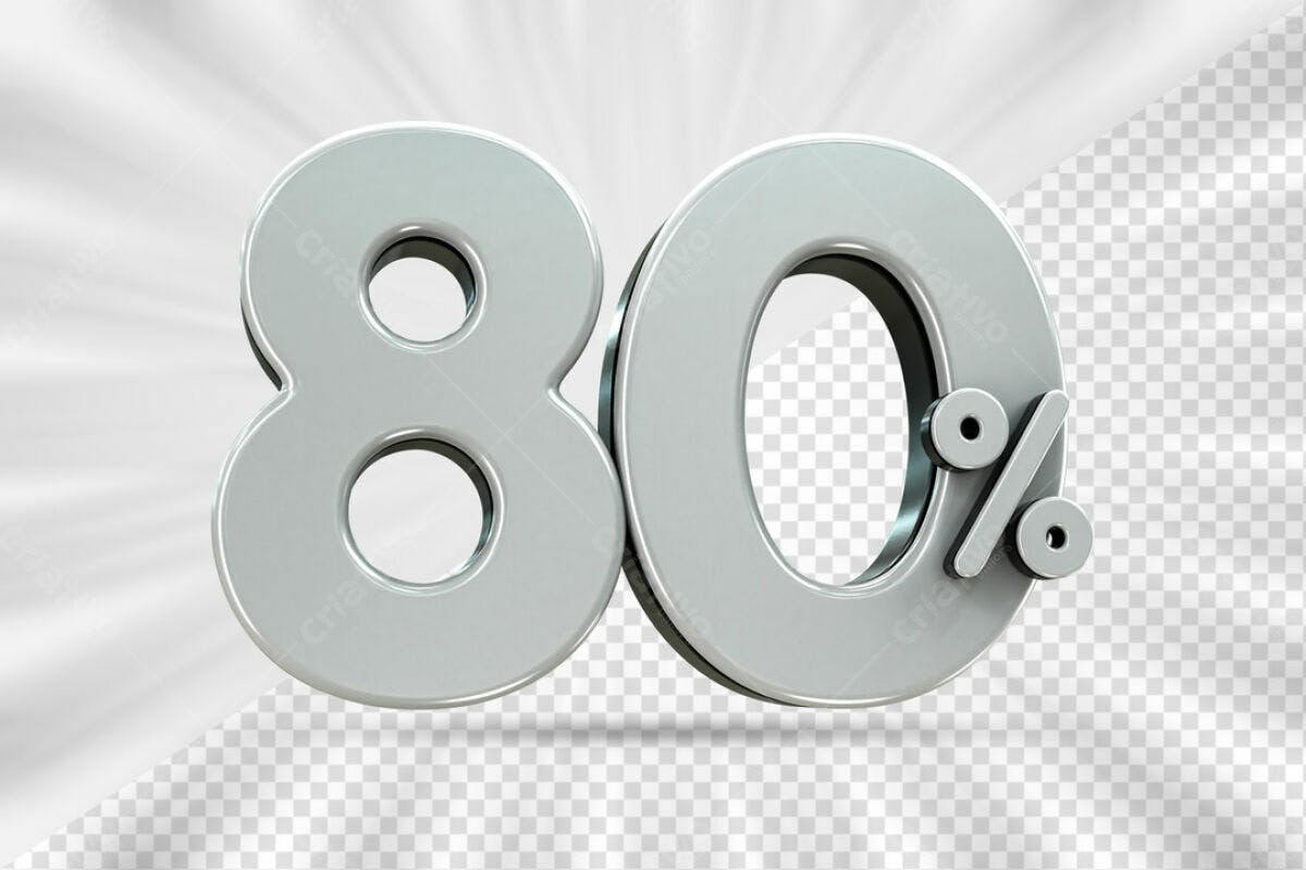 Elemento 80% Desconto PSD Editável