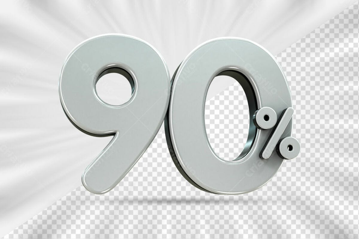 Design de Desconto 90% PSD Editável