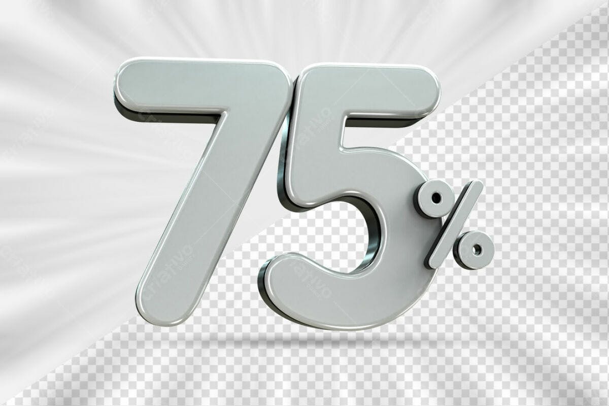 Elemento 75% Desconto PSD Editável
