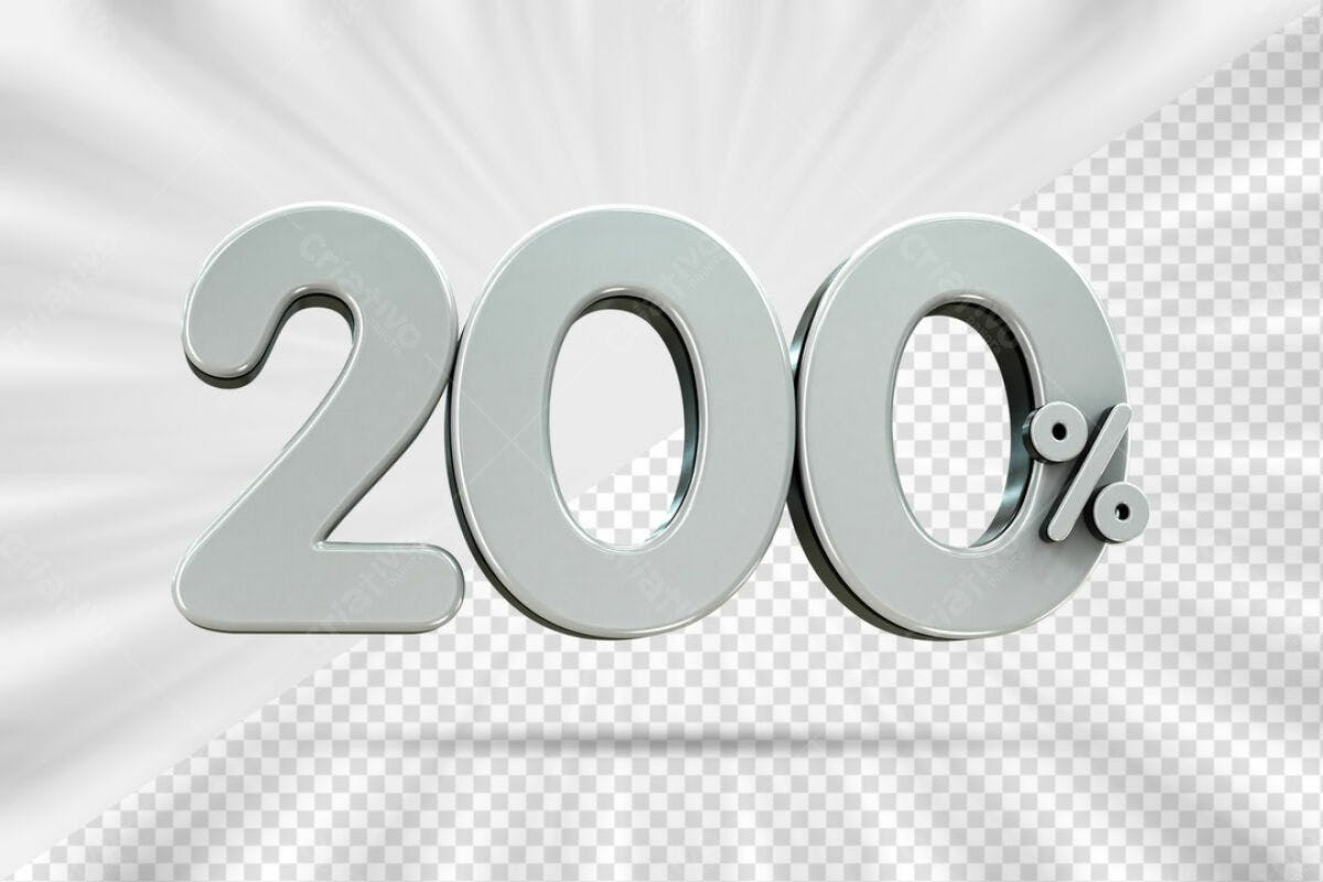 Design de Número 200% em PSD Editável