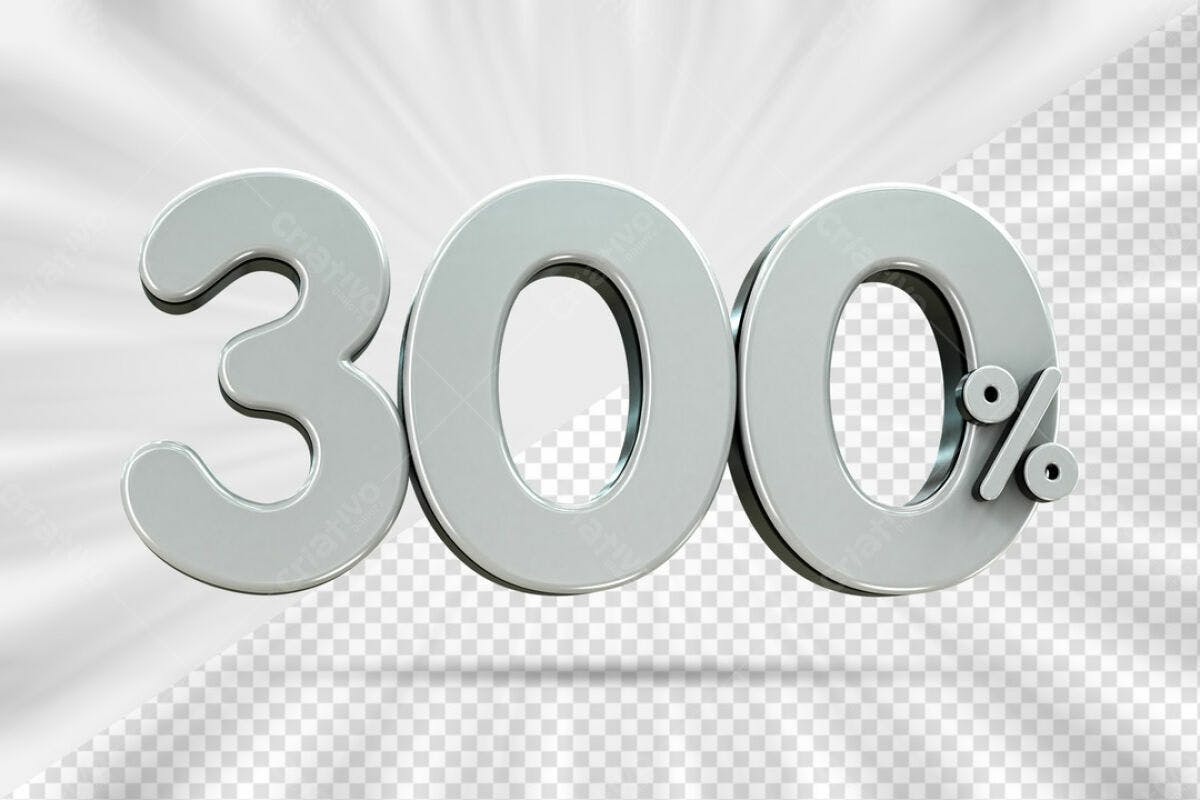 Design 3D 300% Desconto PSD Editável