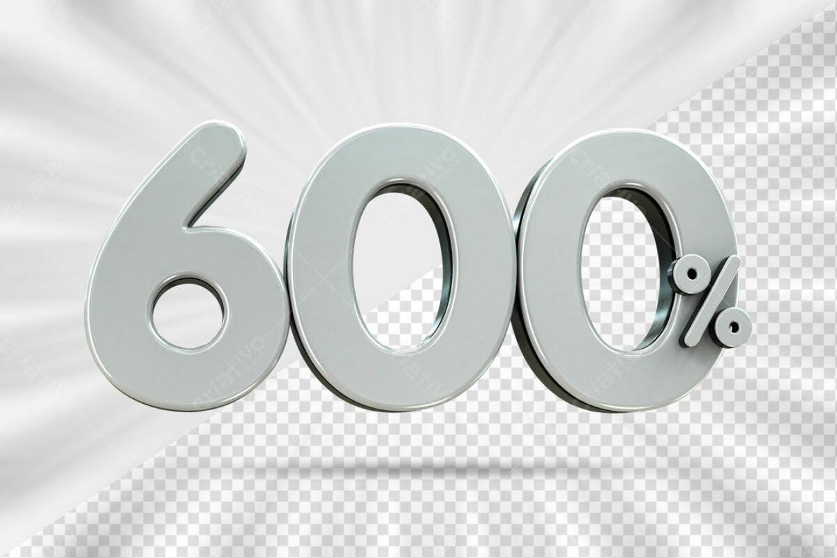 Design de Número 600% em PSD Editável