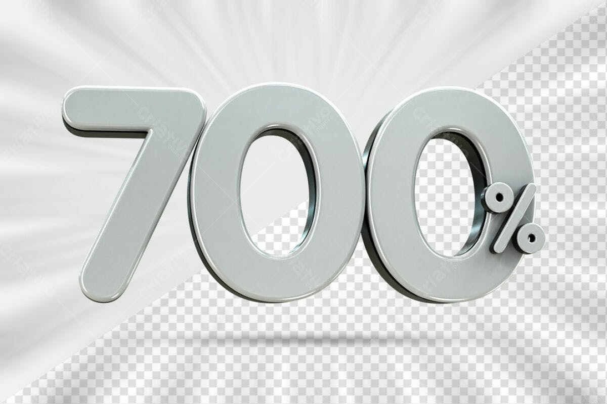Elemento 3D 700% Desconto PSD Editável