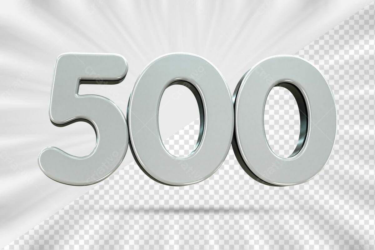 Números 3D em Prata para Contagem Regressiva PSD Editável