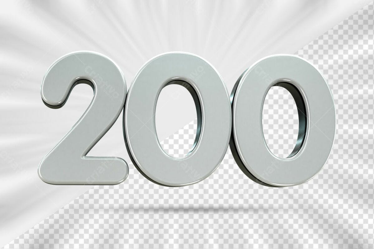 Número 200 Anos PSD Editável