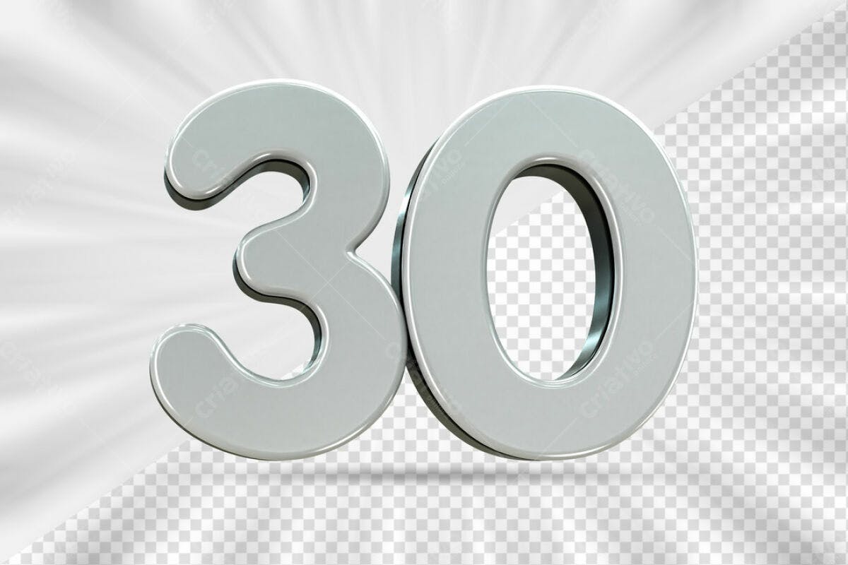 Números 30 Anos PSD Editável
