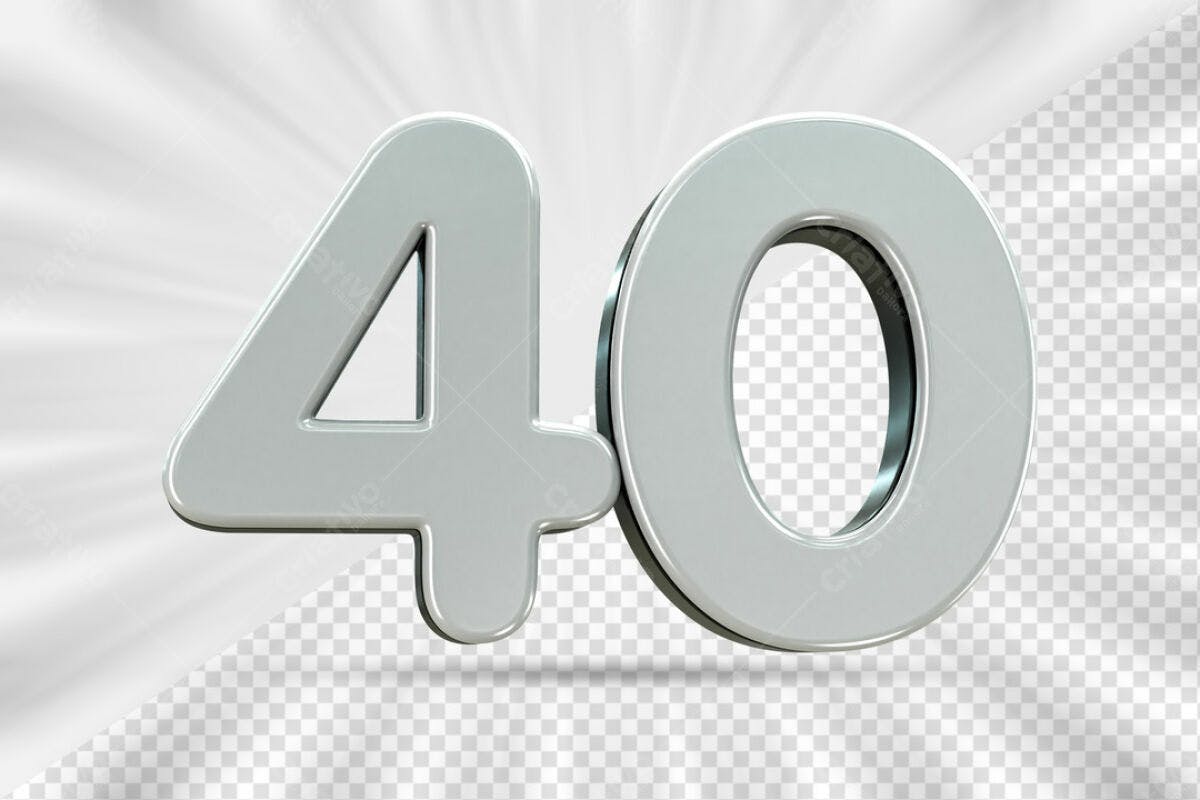 Números 40 Anos PSD Editável