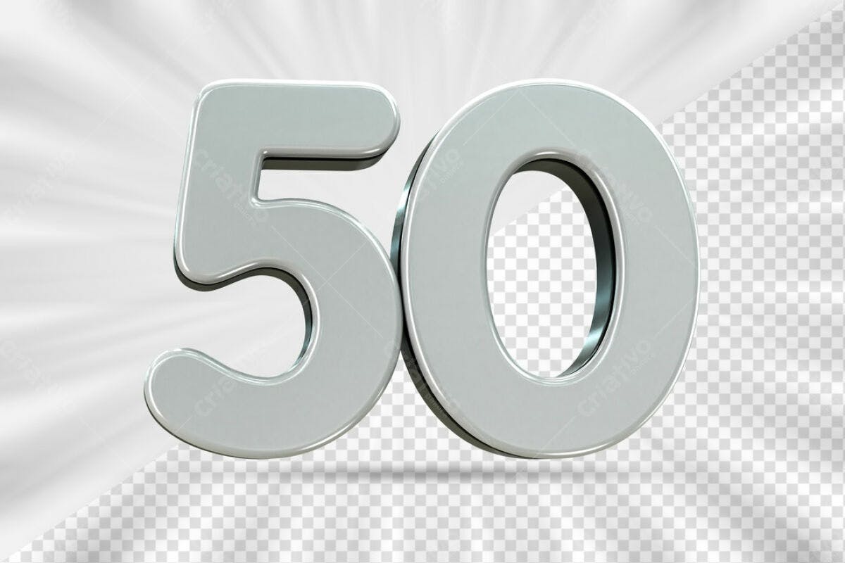 Números 50 Anos PSD Editável