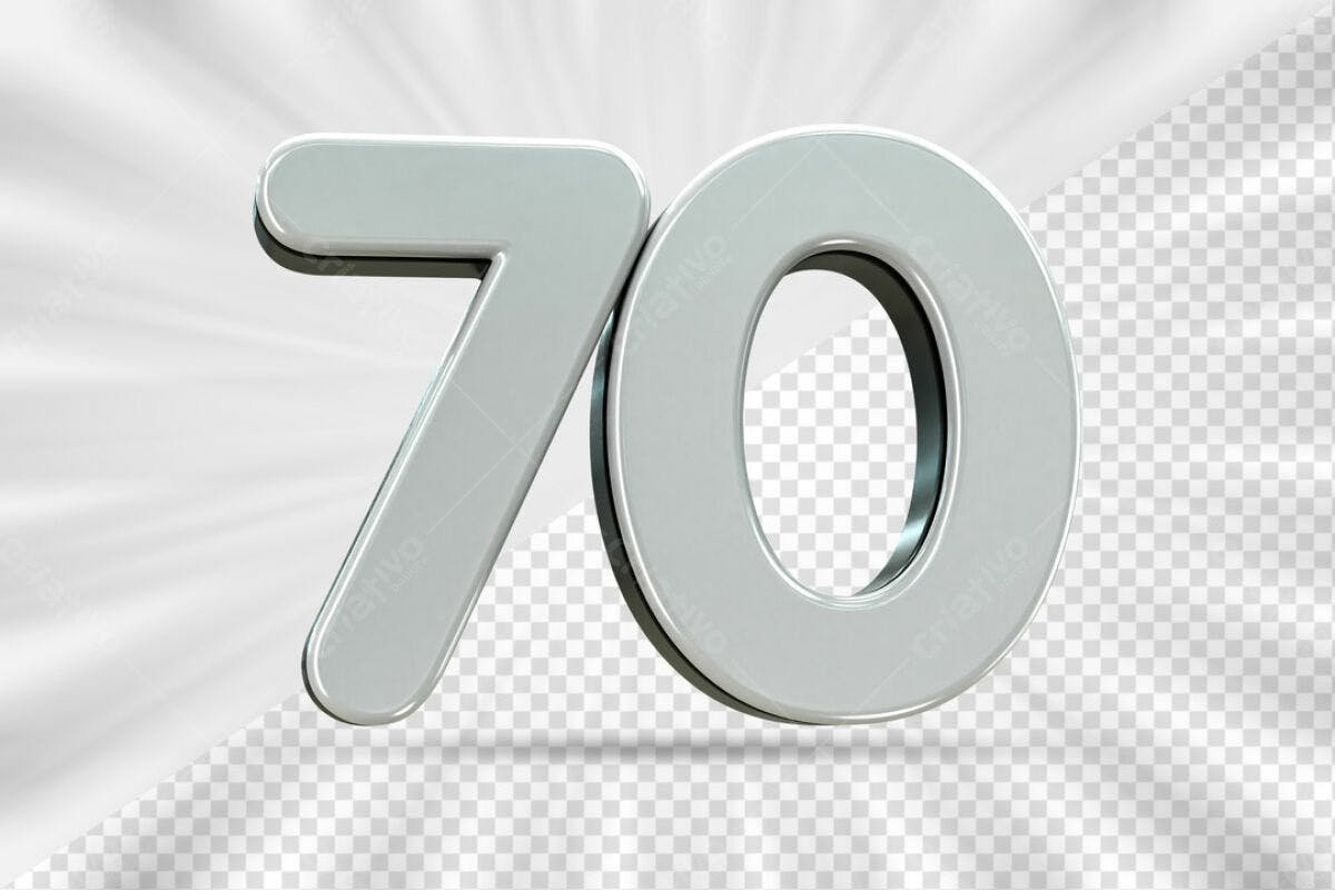 Números 70 Anos PSD Editável