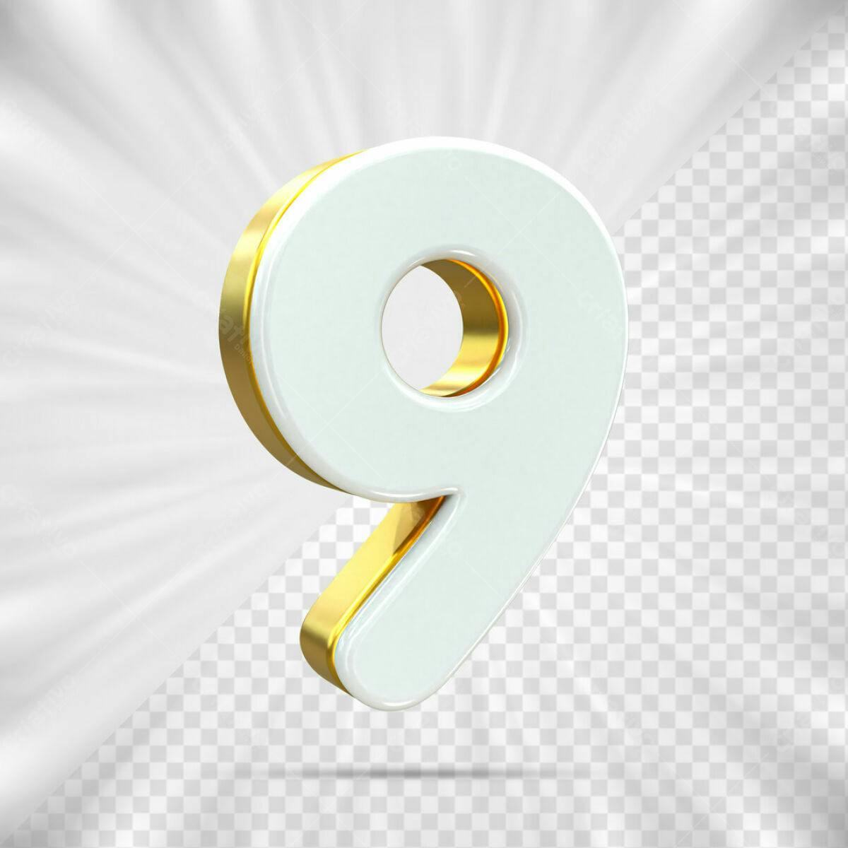Número 9 em 3D - PSD Editável