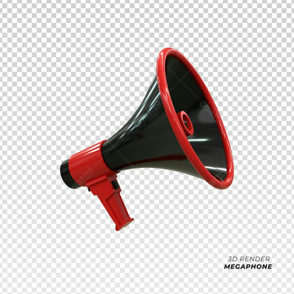 Loudspeaker Megaphone Scene 3D Icon 3D Render
