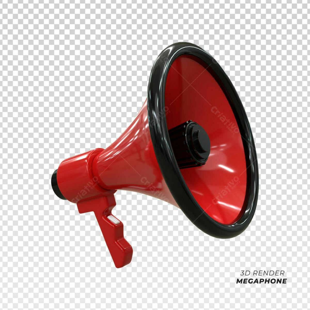 Megafone Vermelho PSD Editável