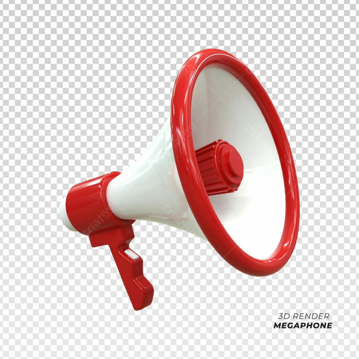 Megafone Vermelho e Branco PSD Editável
