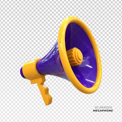 Loudspeaker Megaphone Scene 3D Icon 3D Render