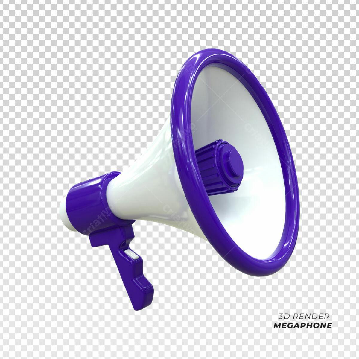 Megafone Roxo e Branco PSD Editável