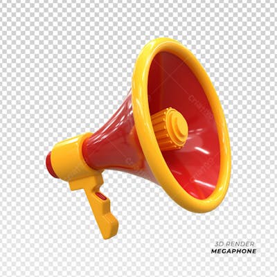 Loudspeaker Megaphone Scene 3D Icon 3D Render