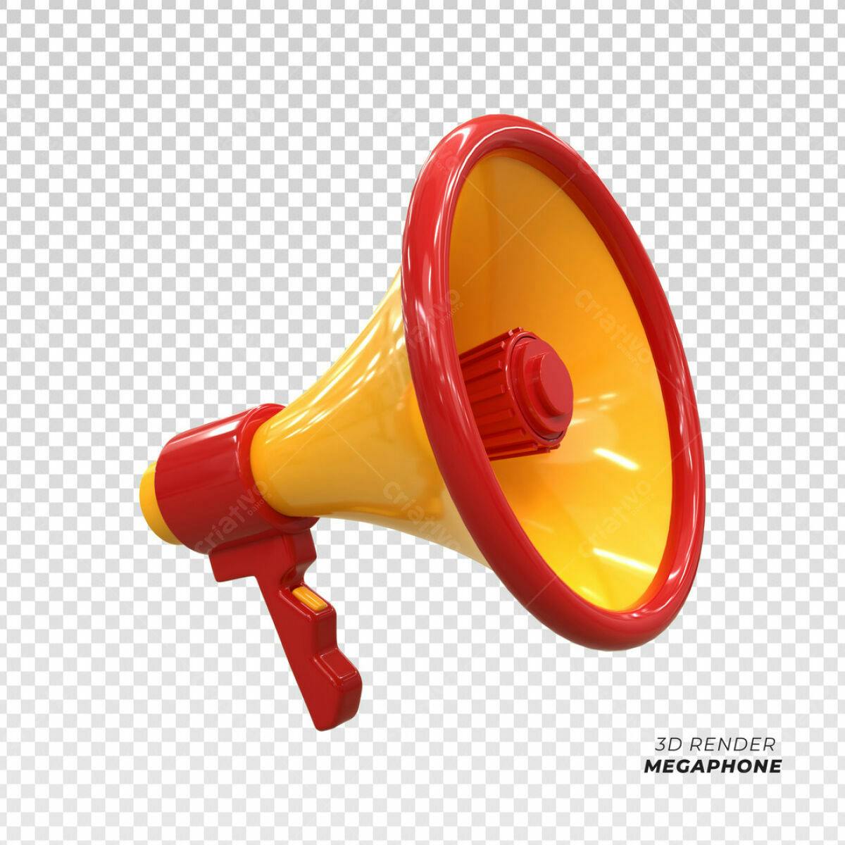 Megafone Vermelho e Amarelo PSD Editável