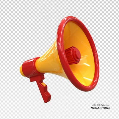 Loudspeaker Megaphone Scene 3D Icon 3D Render