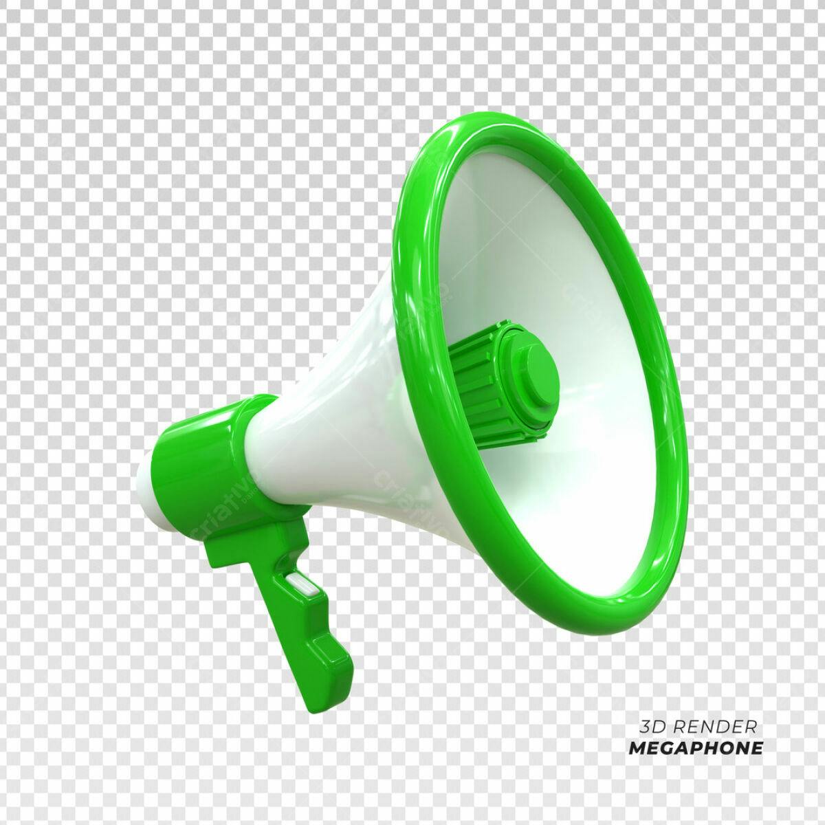 Megafone Verde e Branco PSD Editável