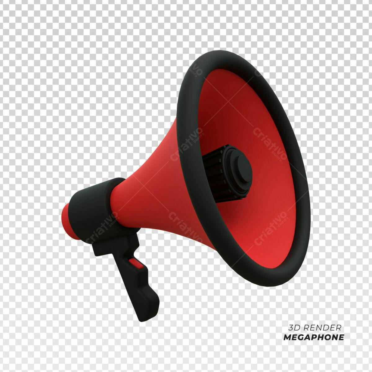 Megafone Vermelho PSD Editável
