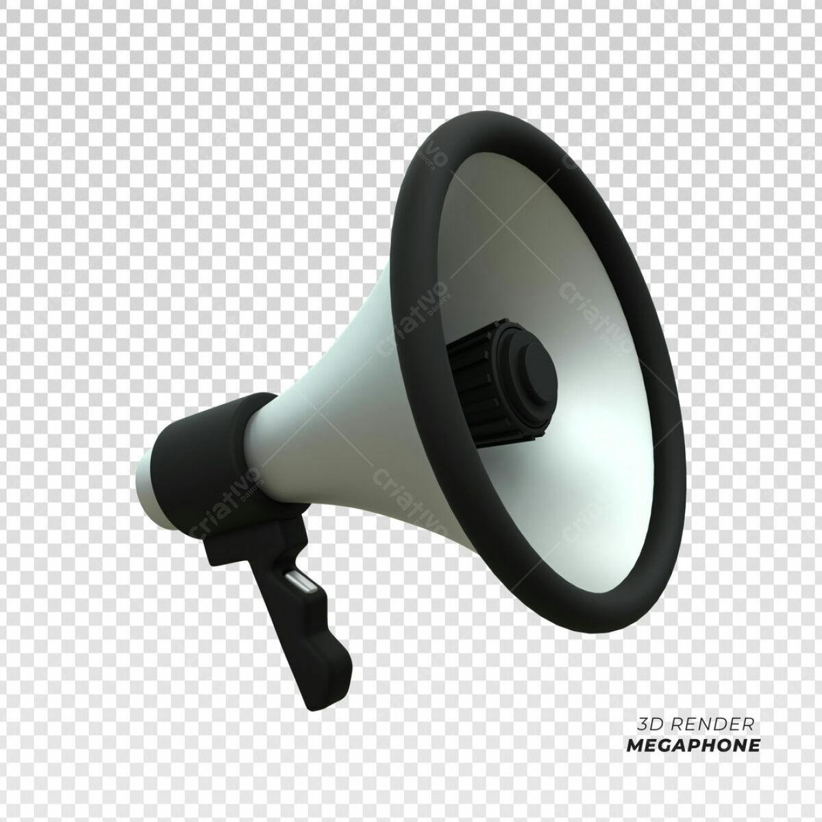 Megafone 3D Render PSD Editável
