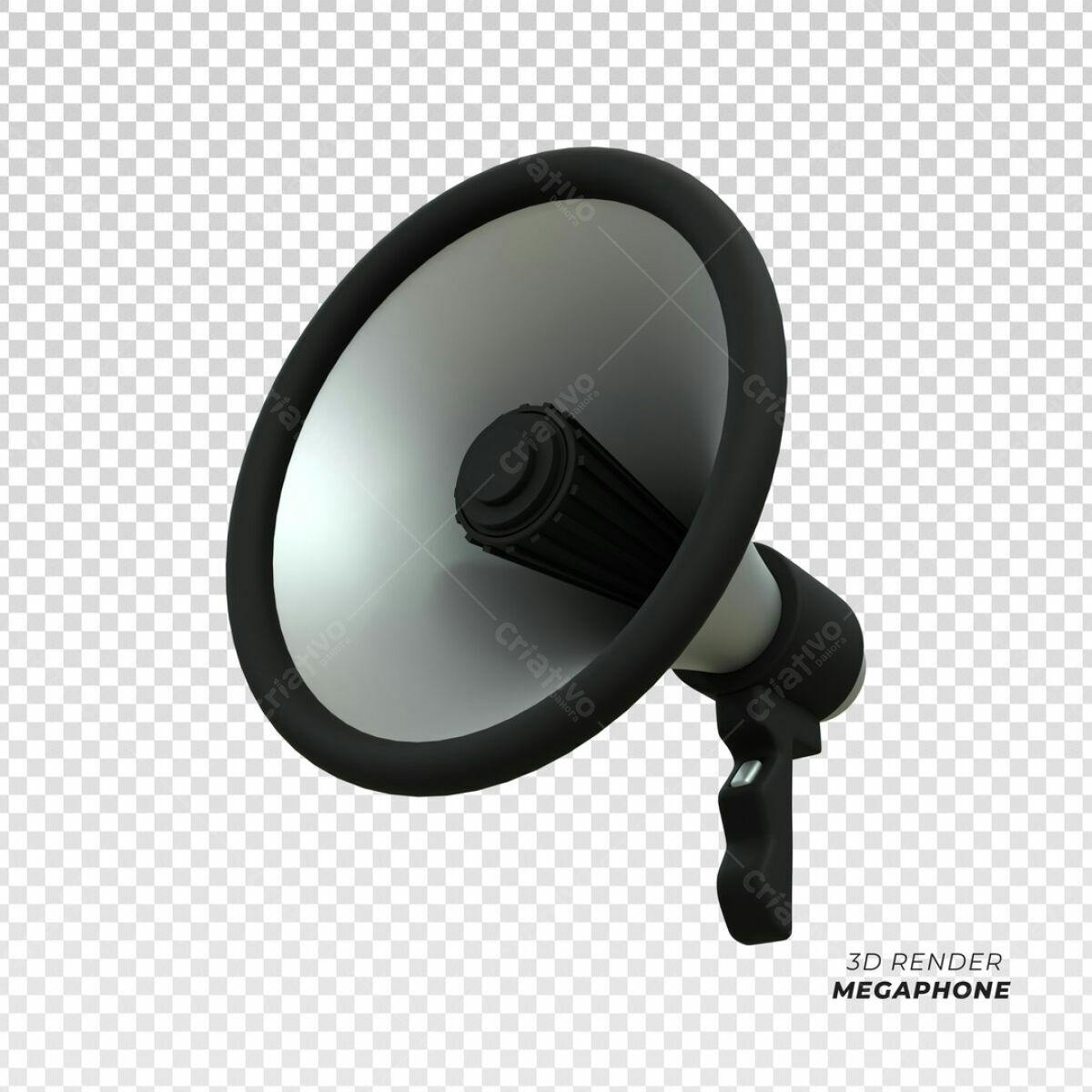 Megafone 3D PSD Editável