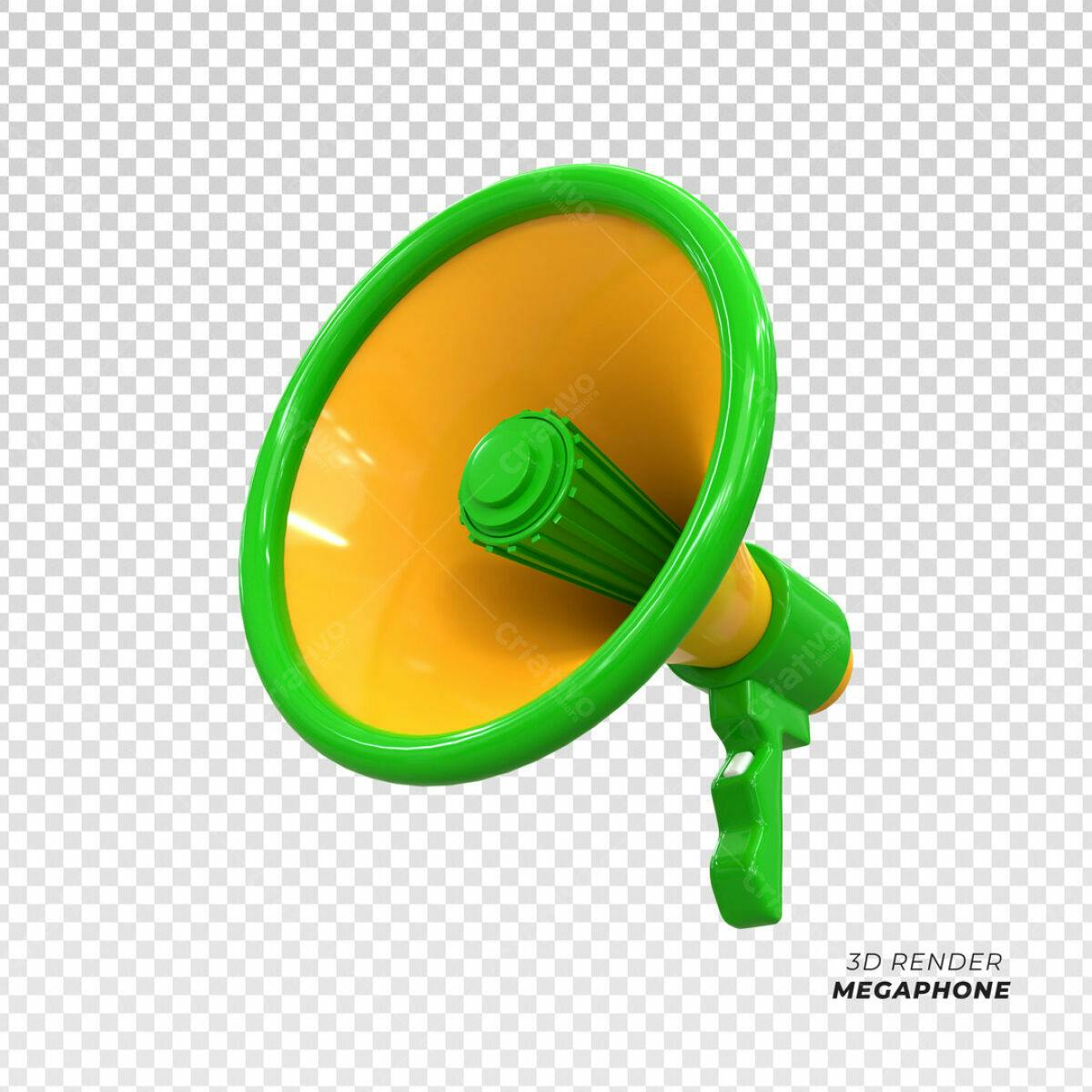 Megafone Verde e Amarelo PSD Editável
