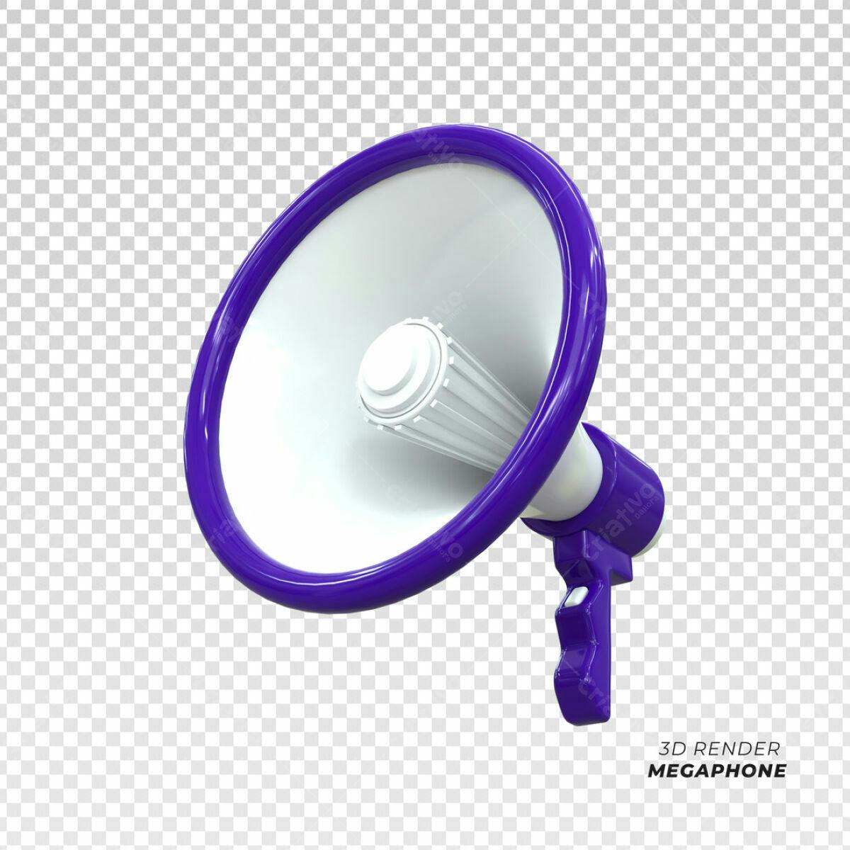 Megafone Roxo 3D PSD Editável