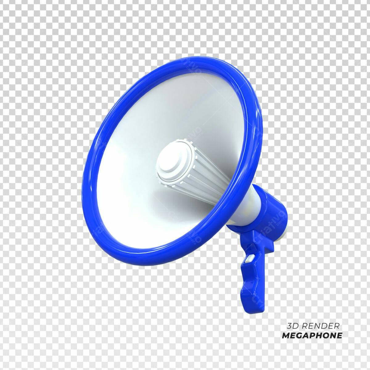 Megafone Azul para Anúncios PSD Editável