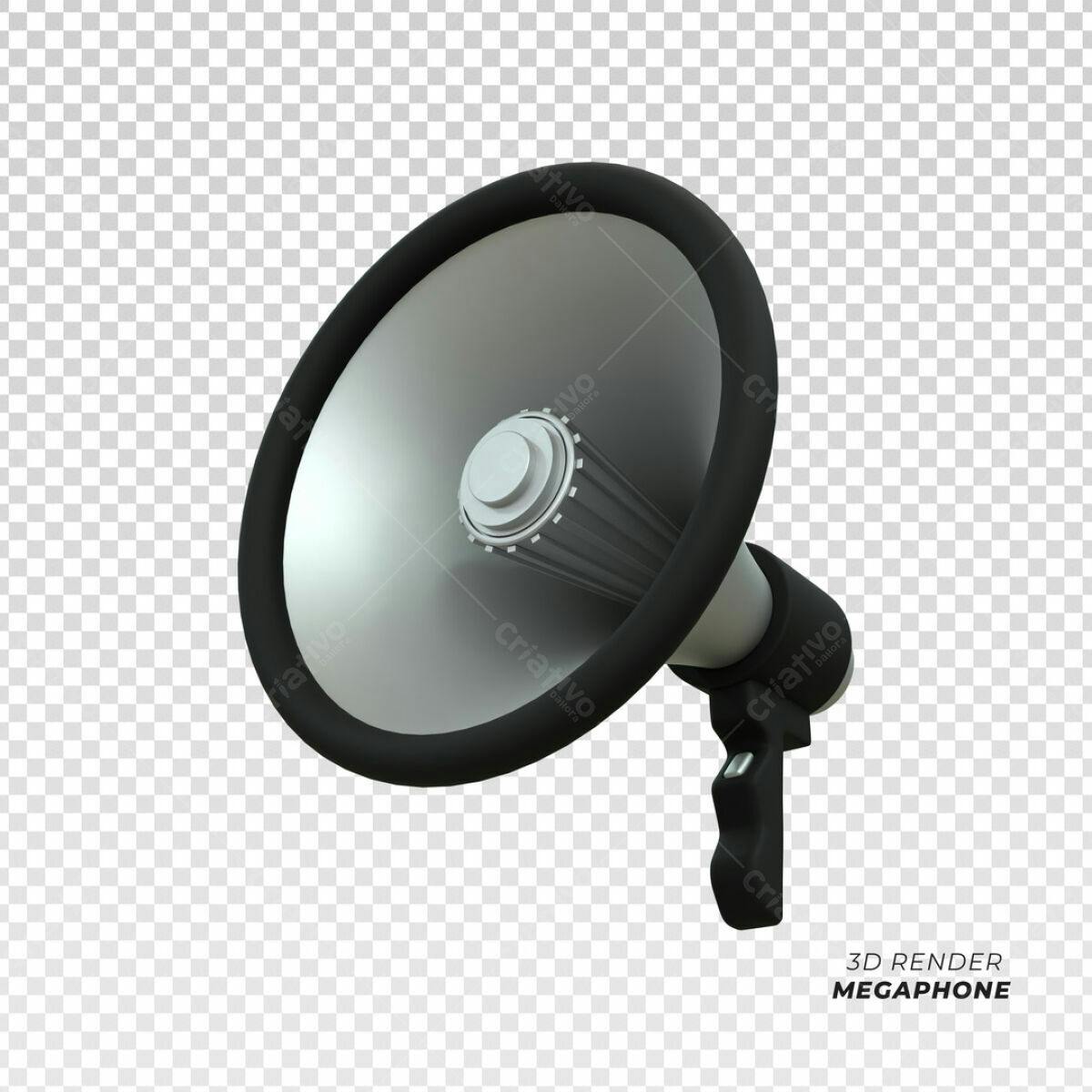 Megafone 3D para Anúncios PSD Editável