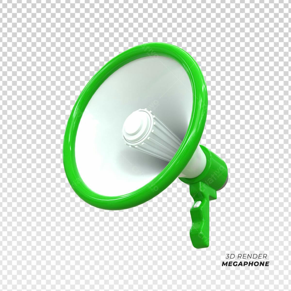 Megafone Verde 3D PSD Editável