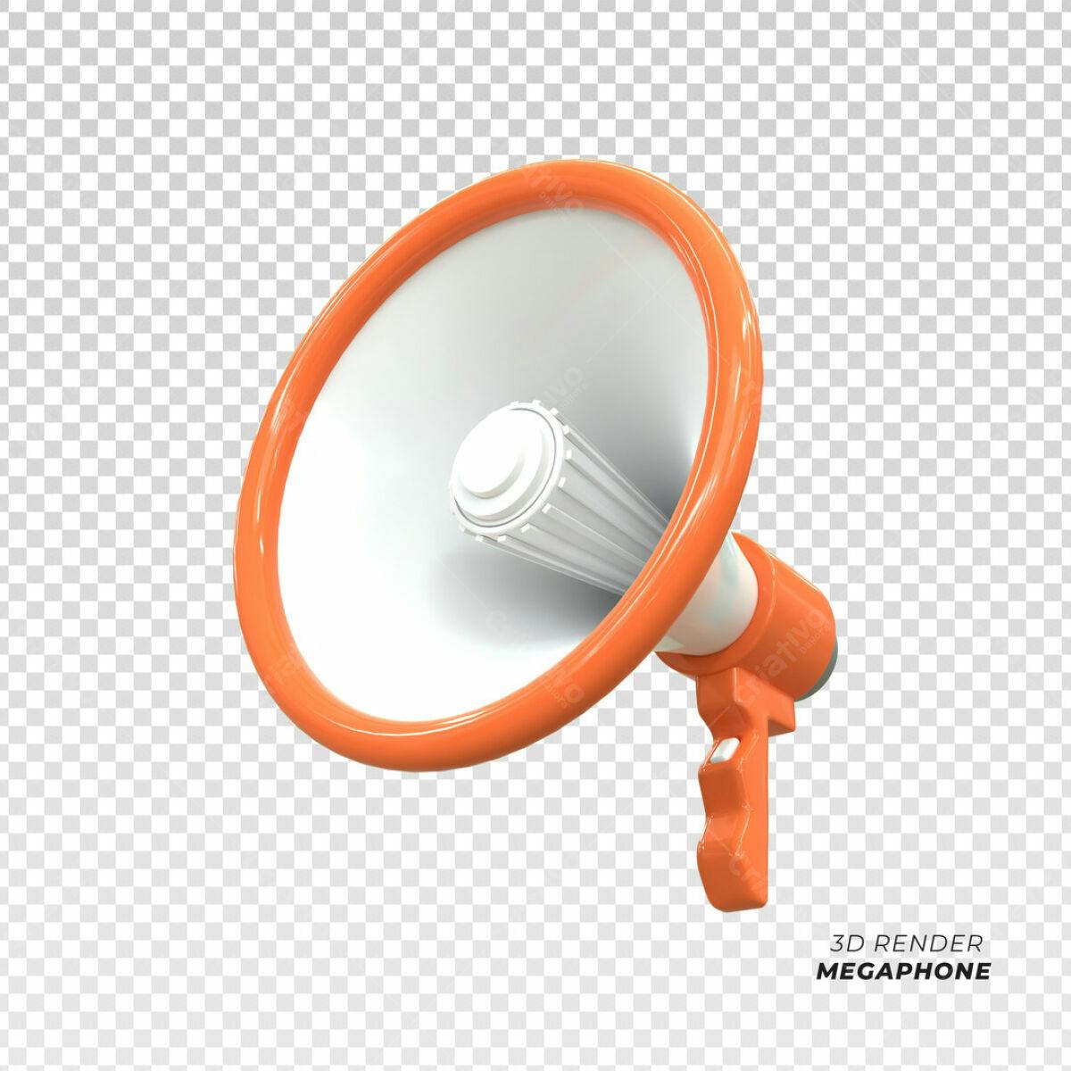 Megafone Laranja 3D PSD Editável
