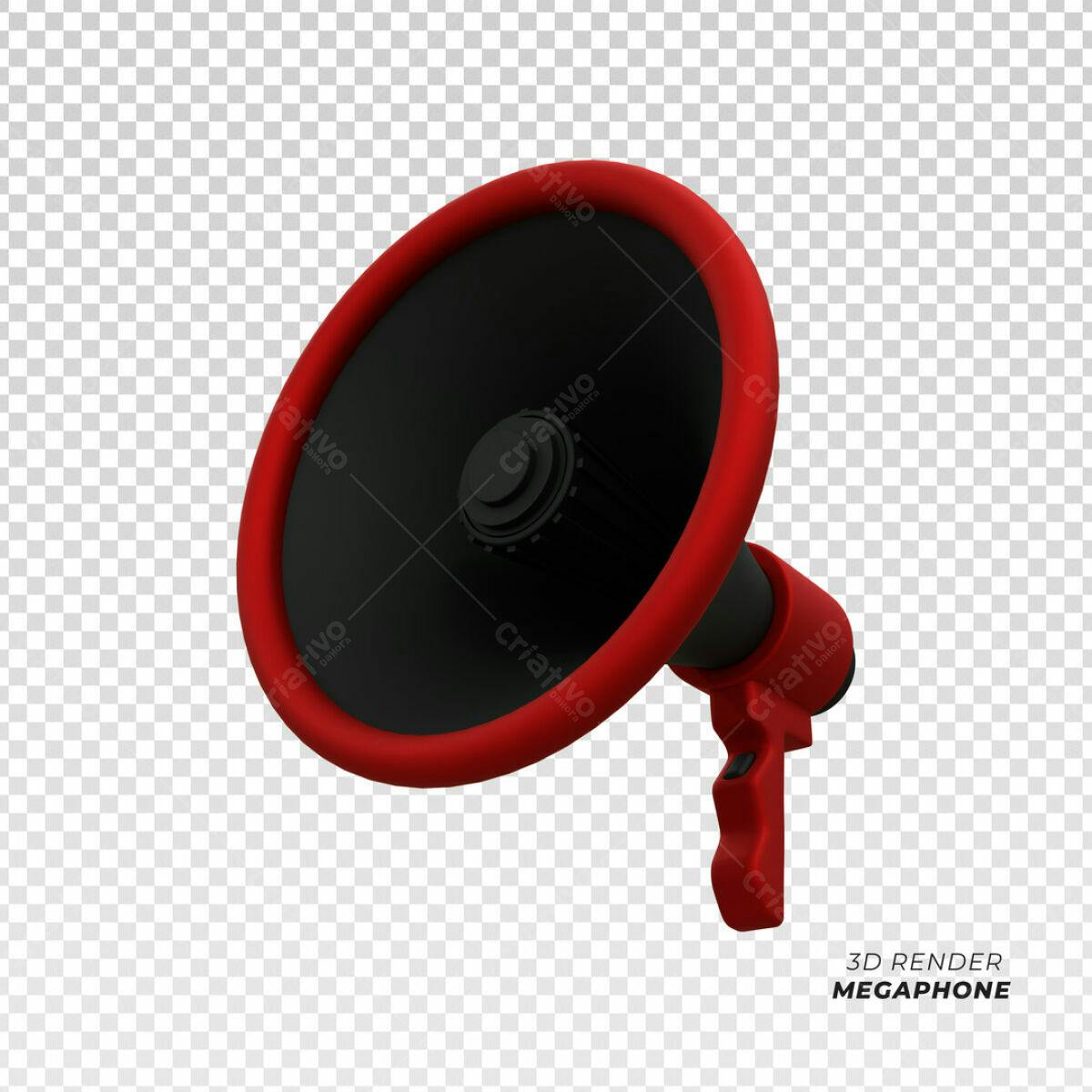 Megafone Vermelho e Preto PSD Editável