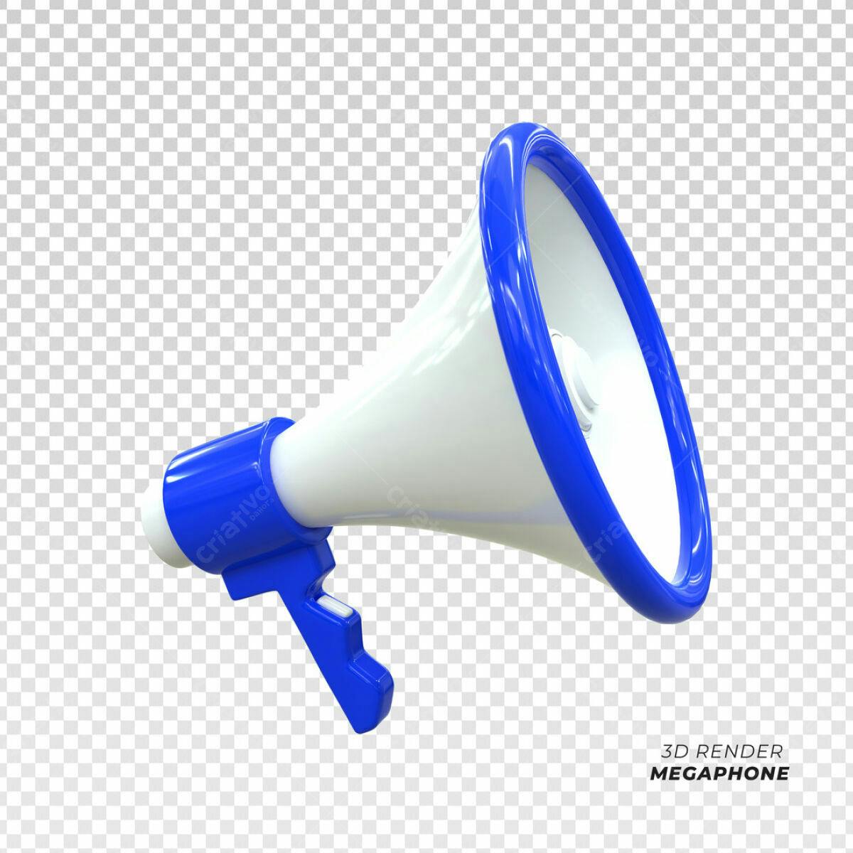 Megafone 3D para Anúncios PSD Editável