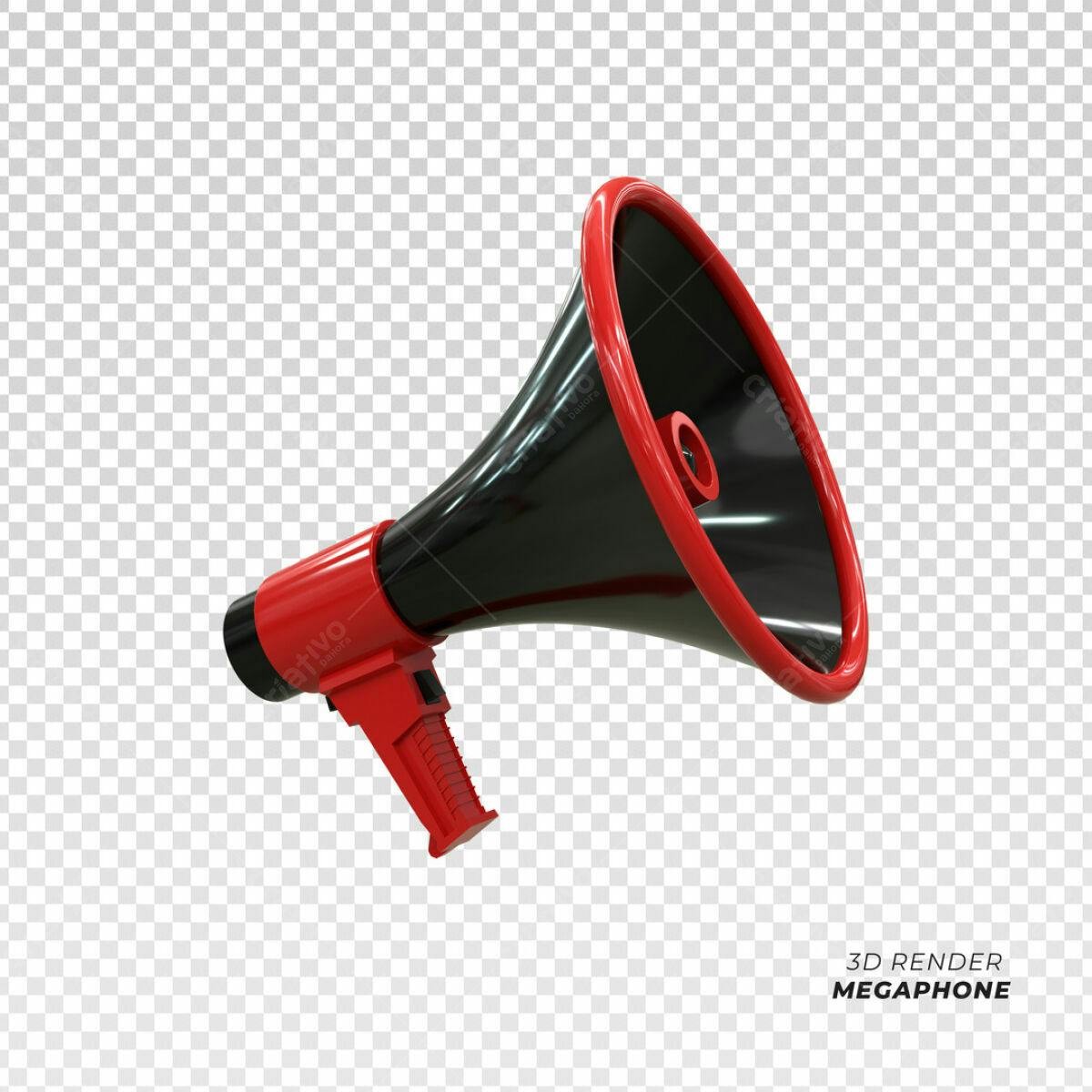Megafone Vermelho e Preto PSD Editável