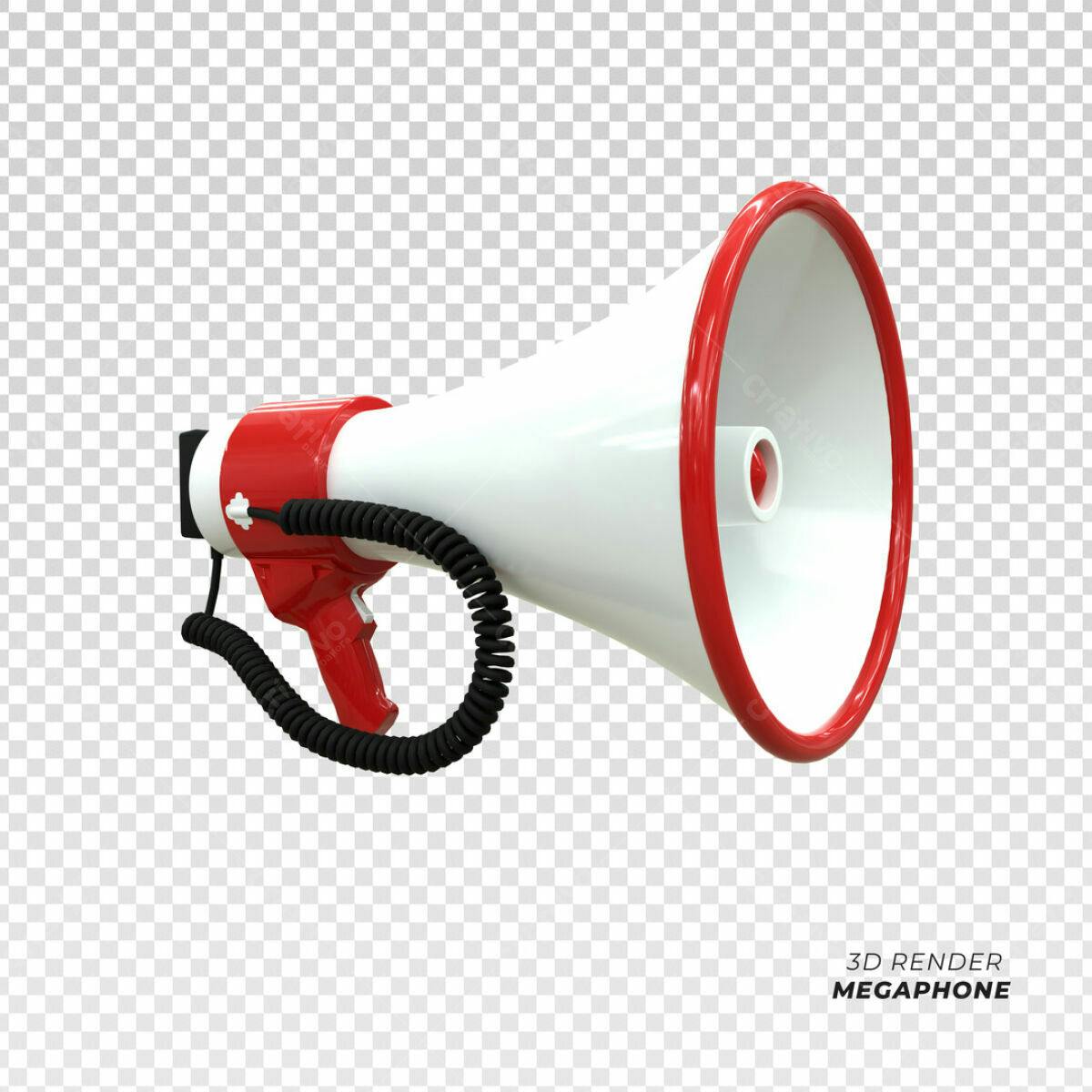 Megafone Vermelho e Branco PSD Editável