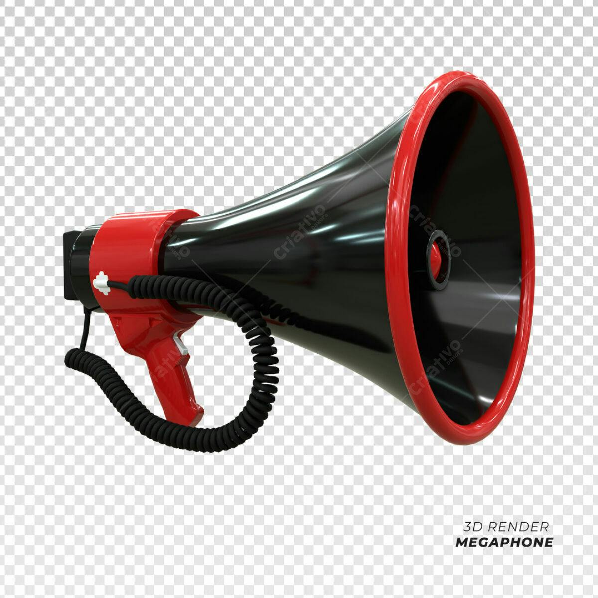Megafone Vermelho e Preto PSD Editável